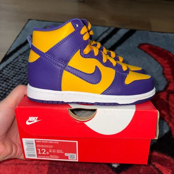 Nike | Shoes | Nike Kids Dunks Purple And Yellow | Poshmark display picture 2